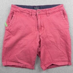 Nat Nast Shorts Mens 32 Chino Flat Front Luxury Originals Red Cotton Stretch